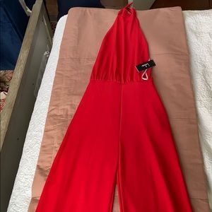 LuLu's Red Halter Jumpsuit